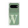 プレミアムスクエアケース with Pixelsnap［ オリジナル - initial two tone - W green ］