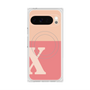 プレミアムスクエアケース with Pixelsnap［ オリジナル - initial two tone - X pink ］