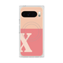 プレミアムスクエアケース with Pixelsnap［ オリジナル - initial two tone - X pink ］