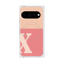 プレミアムスクエアケース with Pixelsnap［ オリジナル - initial two tone - X pink ］