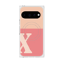プレミアムスクエアケース with Pixelsnap［ オリジナル - initial two tone - X pink ］