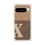プレミアムスクエアケース with Pixelsnap［ オリジナル - initial two tone - X brown ］