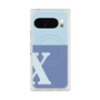 プレミアムスクエアケース with Pixelsnap［ オリジナル - initial two tone - X blue ］