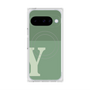 プレミアムスクエアケース with Pixelsnap［ オリジナル - initial two tone - Y green ］