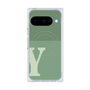 プレミアムスクエアケース with Pixelsnap［ オリジナル - initial two tone - Y green ］