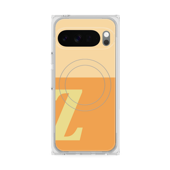 プレミアムスクエアケース with Pixelsnap［ オリジナル - initial two tone - Z orange ］