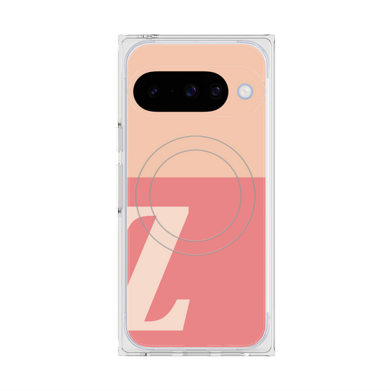 プレミアムスクエアケース with Pixelsnap［ オリジナル - initial two tone - Z pink ］
