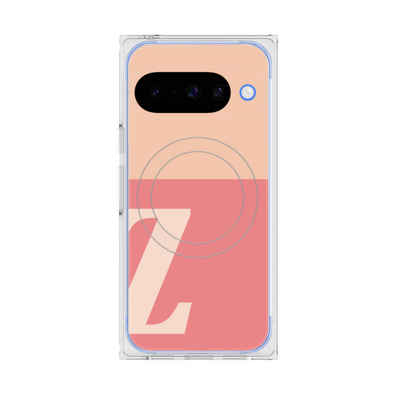 プレミアムスクエアケース with Pixelsnap［ オリジナル - initial two tone - Z pink ］