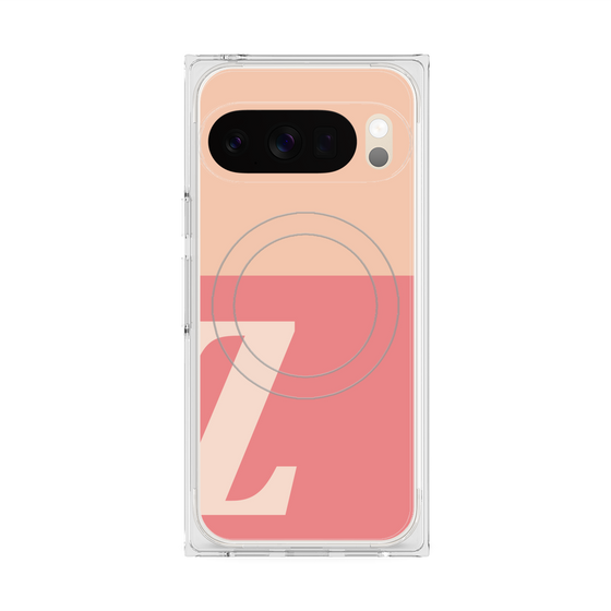 プレミアムスクエアケース with Pixelsnap［ オリジナル - initial two tone - Z pink ］