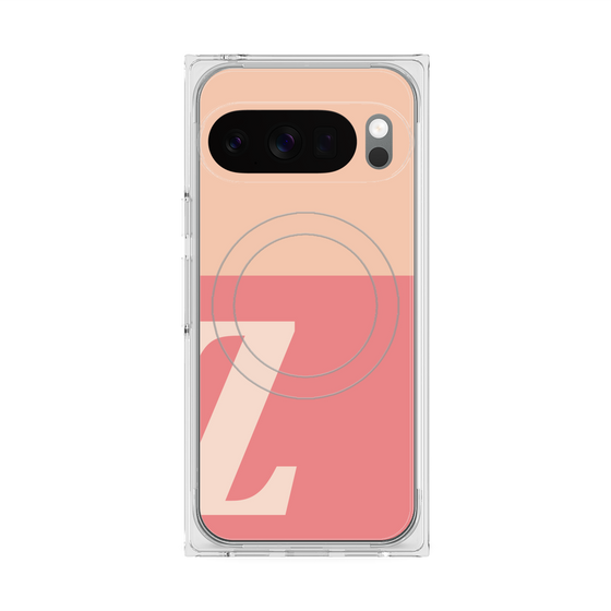プレミアムスクエアケース with Pixelsnap［ オリジナル - initial two tone - Z pink ］