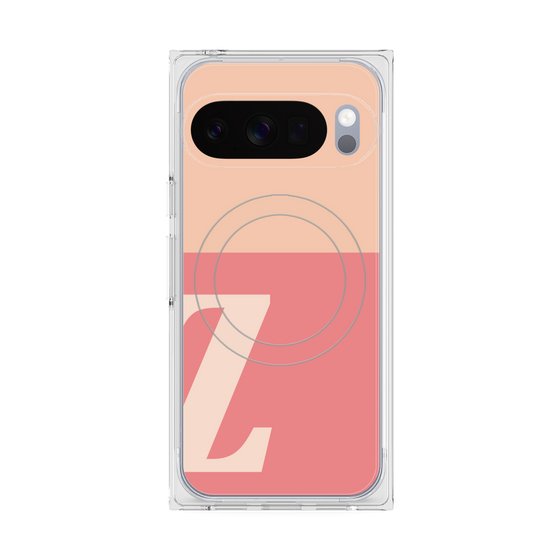 プレミアムスクエアケース with Pixelsnap［ オリジナル - initial two tone - Z pink ］