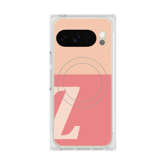 プレミアムスクエアケース with Pixelsnap［ オリジナル - initial two tone - Z pink ］