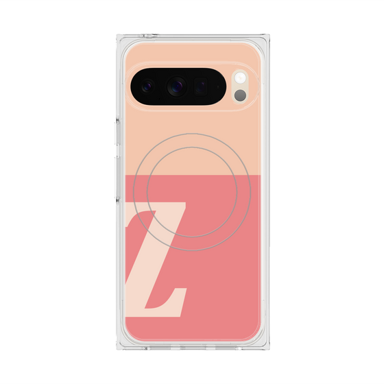 プレミアムスクエアケース with Pixelsnap［ オリジナル - initial two tone - Z pink ］