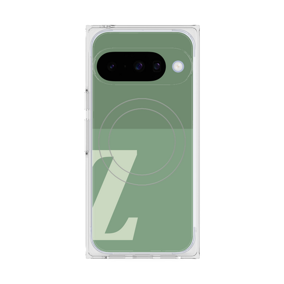 プレミアムスクエアケース with Pixelsnap［ オリジナル - initial two tone - Z green ］