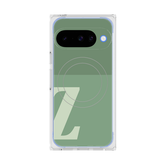 プレミアムスクエアケース with Pixelsnap［ オリジナル - initial two tone - Z green ］