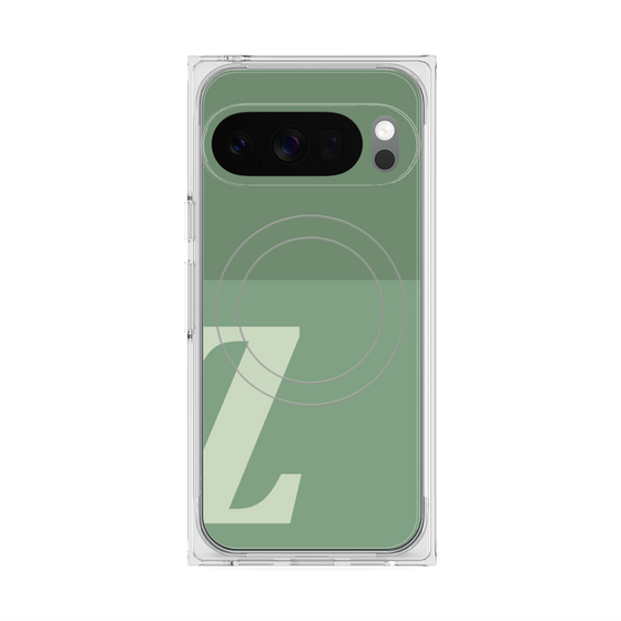 プレミアムスクエアケース with Pixelsnap［ オリジナル - initial two tone - Z green ］