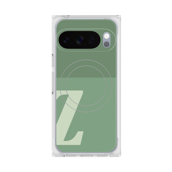 プレミアムスクエアケース with Pixelsnap［ オリジナル - initial two tone - Z green ］
