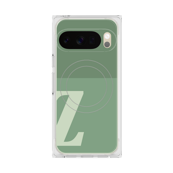 プレミアムスクエアケース with Pixelsnap［ オリジナル - initial two tone - Z green ］