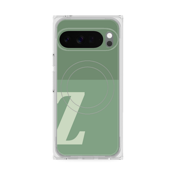プレミアムスクエアケース with Pixelsnap［ オリジナル - initial two tone - Z green ］
