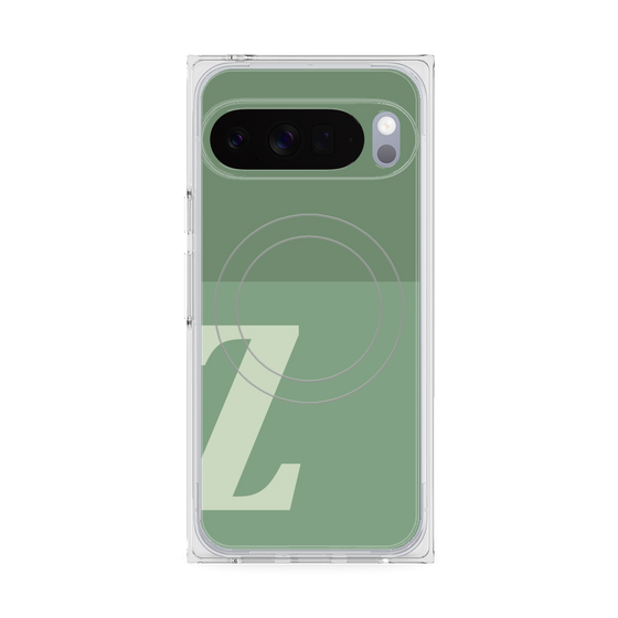 プレミアムスクエアケース with Pixelsnap［ オリジナル - initial two tone - Z green ］