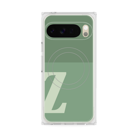 プレミアムスクエアケース with Pixelsnap［ オリジナル - initial two tone - Z green ］