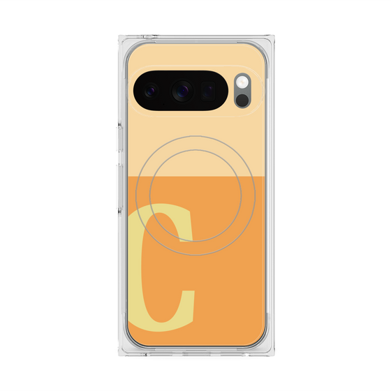 プレミアムスクエアケース with Pixelsnap［ オリジナル - initial two tone - C orange ］