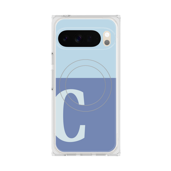 プレミアムスクエアケース with Pixelsnap［ オリジナル - initial two tone - C blue ］