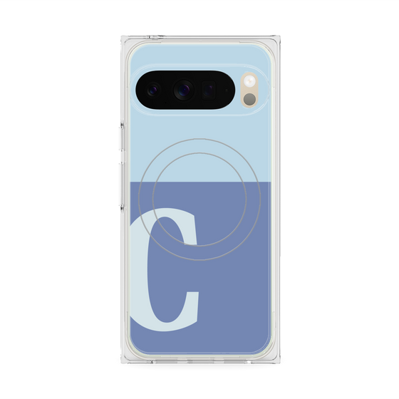 プレミアムスクエアケース with Pixelsnap［ オリジナル - initial two tone - C blue ］
