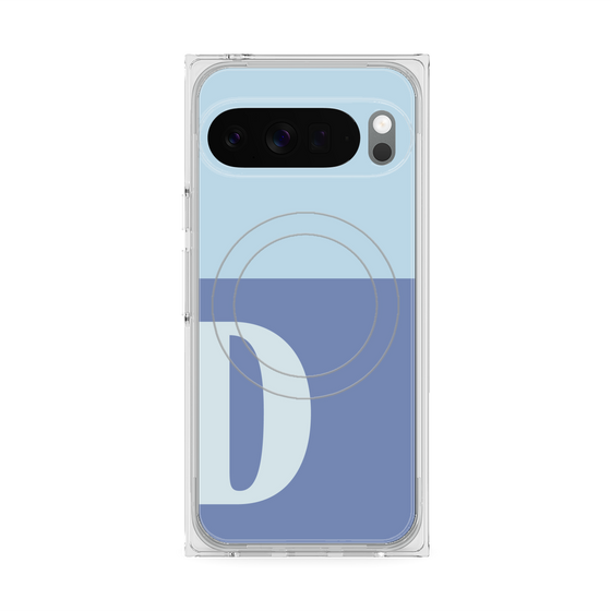 プレミアムスクエアケース with Pixelsnap［ オリジナル - initial two tone - D blue ］