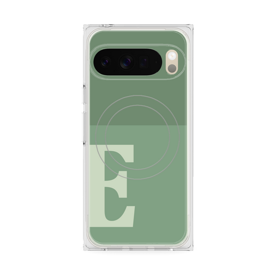 プレミアムスクエアケース with Pixelsnap［ オリジナル - initial two tone - E green ］