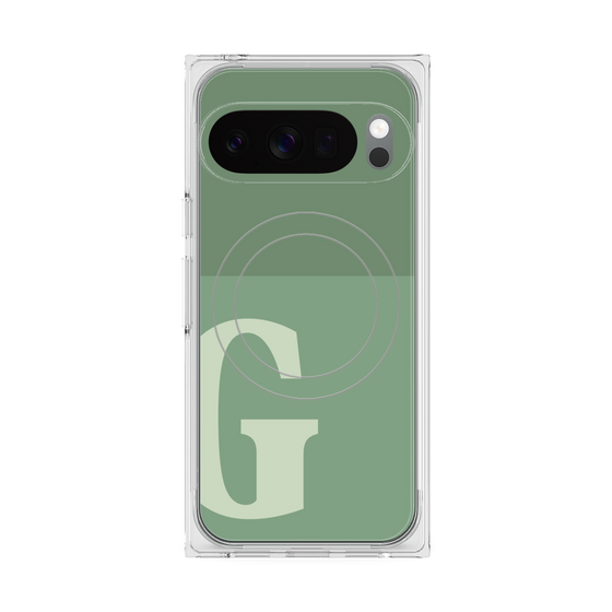 プレミアムスクエアケース with Pixelsnap［ オリジナル - initial two tone - G green ］