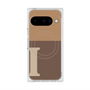 プレミアムスクエアケース with Pixelsnap［ オリジナル - initial two tone - I brown ］