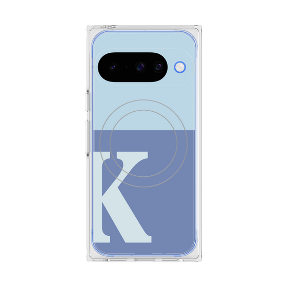 プレミアムスクエアケース with Pixelsnap［ オリジナル - initial two tone - K blue ］