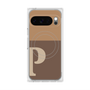 プレミアムスクエアケース with Pixelsnap［ オリジナル - initial two tone - P brown ］