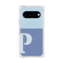 プレミアムスクエアケース with Pixelsnap［ オリジナル - initial two tone - P blue ］