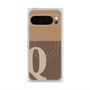 プレミアムスクエアケース with Pixelsnap［ オリジナル - initial two tone - Q brown ］