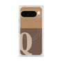 プレミアムスクエアケース with Pixelsnap［ オリジナル - initial two tone - Q brown ］