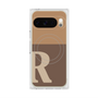 プレミアムスクエアケース with Pixelsnap［ オリジナル - initial two tone - R brown ］