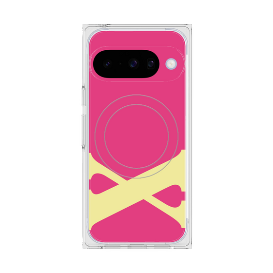 プレミアムスクエアケース with Pixelsnap［ オリジナル - initial color - X pink ］