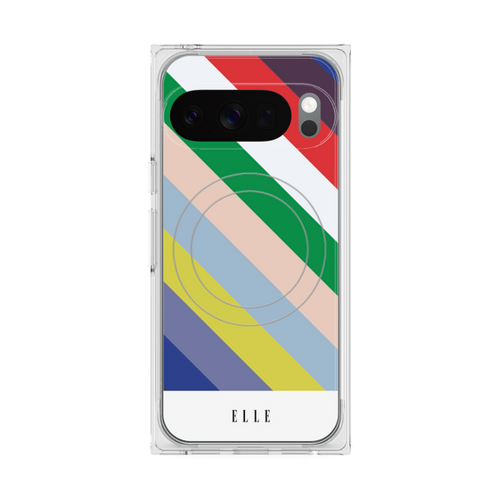 プレミアムスクエアケース with Pixelsnap［ ELLE - シック - スプリング ］