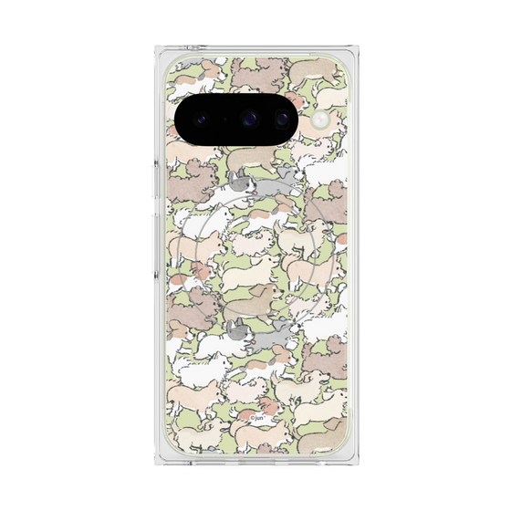 プレミアムスクエアケース with Pixelsnap［ こんにちは、いぬです - いぬだらけ ］