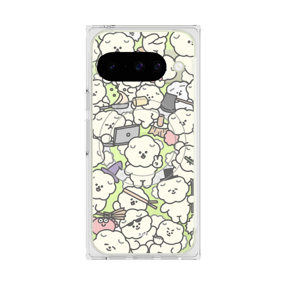 プレミアムスクエアケース with Pixelsnap［ もっさりもさお - もさもさ - クリア ］
