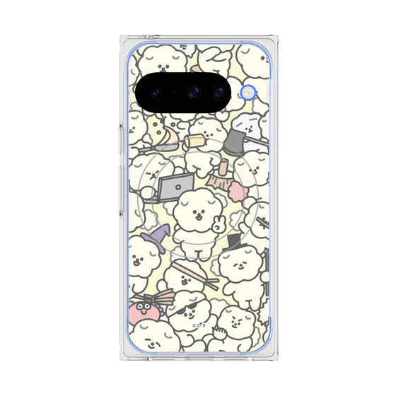 プレミアムスクエアケース with Pixelsnap［ もっさりもさお - もさもさ - ベージュ ］