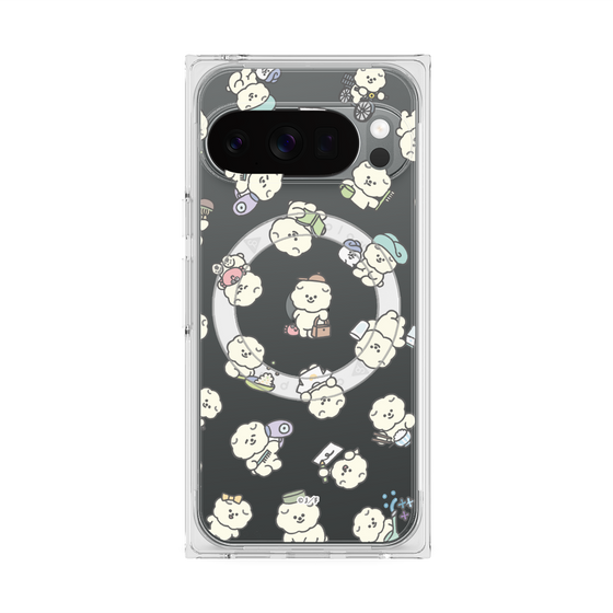 プレミアムスクエアケース with Pixelsnap［ もっさりもさお - もさおがいっぱい - クリア ］