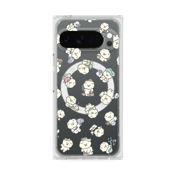 プレミアムスクエアケース with Pixelsnap［ もっさりもさお - もさおがいっぱい - クリア ］