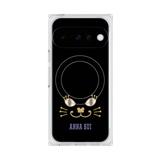 プレミアムスクエアケース with Pixelsnap［ ANNA SUI - フェイス - ブラック ］