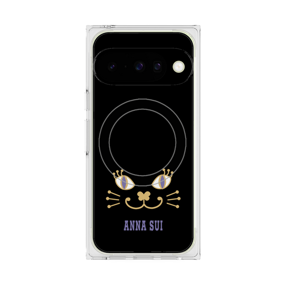 プレミアムスクエアケース with Pixelsnap［ ANNA SUI - フェイス - ブラック ］
