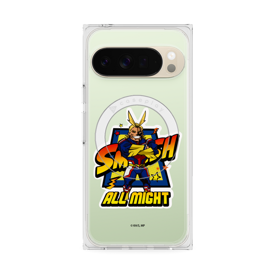 プレミアムスクエアケース with Pixelsnap［ 僕のヒーローアカデミア - ミニキャラ - オールマイト ］