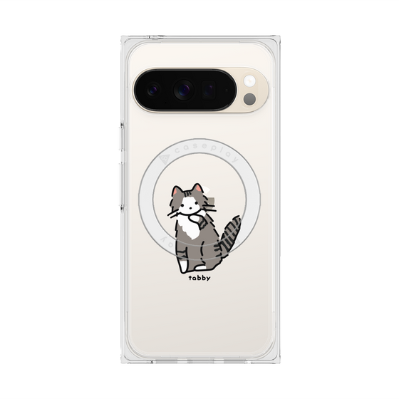 プレミアムスクエアケース with Pixelsnap［ オリジナル - CASEPLAYネコ - tabby ］