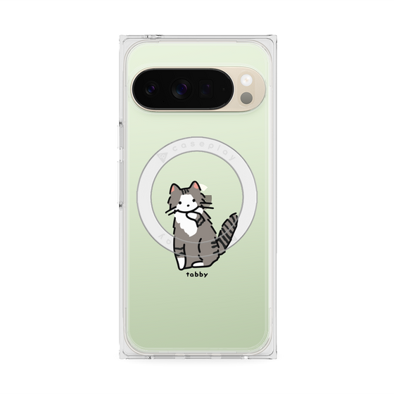 プレミアムスクエアケース with Pixelsnap［ オリジナル - CASEPLAYネコ - tabby ］